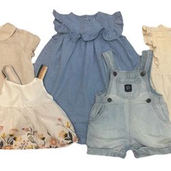 5-piece baby girl outfits | Size 6-9 Months | H&M, Cynthia Rowley, Baby B’gosh