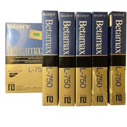 6 Sony Betamax Blank Tapes Sealed 
