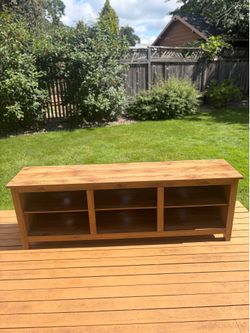 70" Barnwood Finish TV Stand – Like New