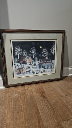 28x24 Jane Wooster Scott Framed Art – "The Neighborhood Pond" Limited Edition 750 (Signed)