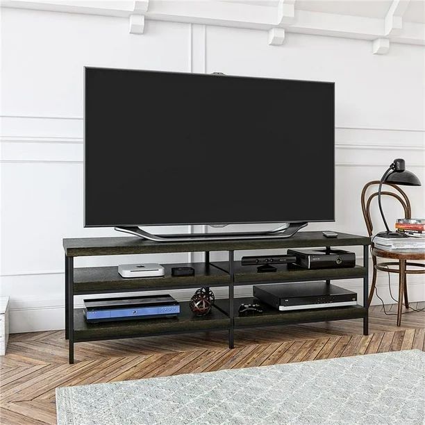 (Set of 2) Ameriwood Home Elmwood TV Stand for TVs up to 60" in Brown Oak