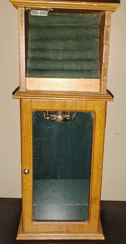 Wooden Jewelry Display Cabinet with Glass Doors