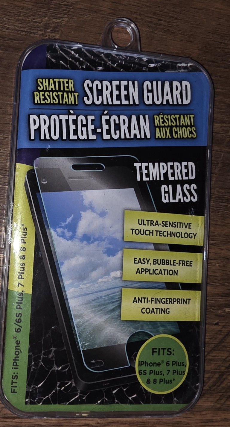 Shatter Resistant Screen Guard Tempered Glass Fits Iphone 6+ 6S+ 7+ 8+
