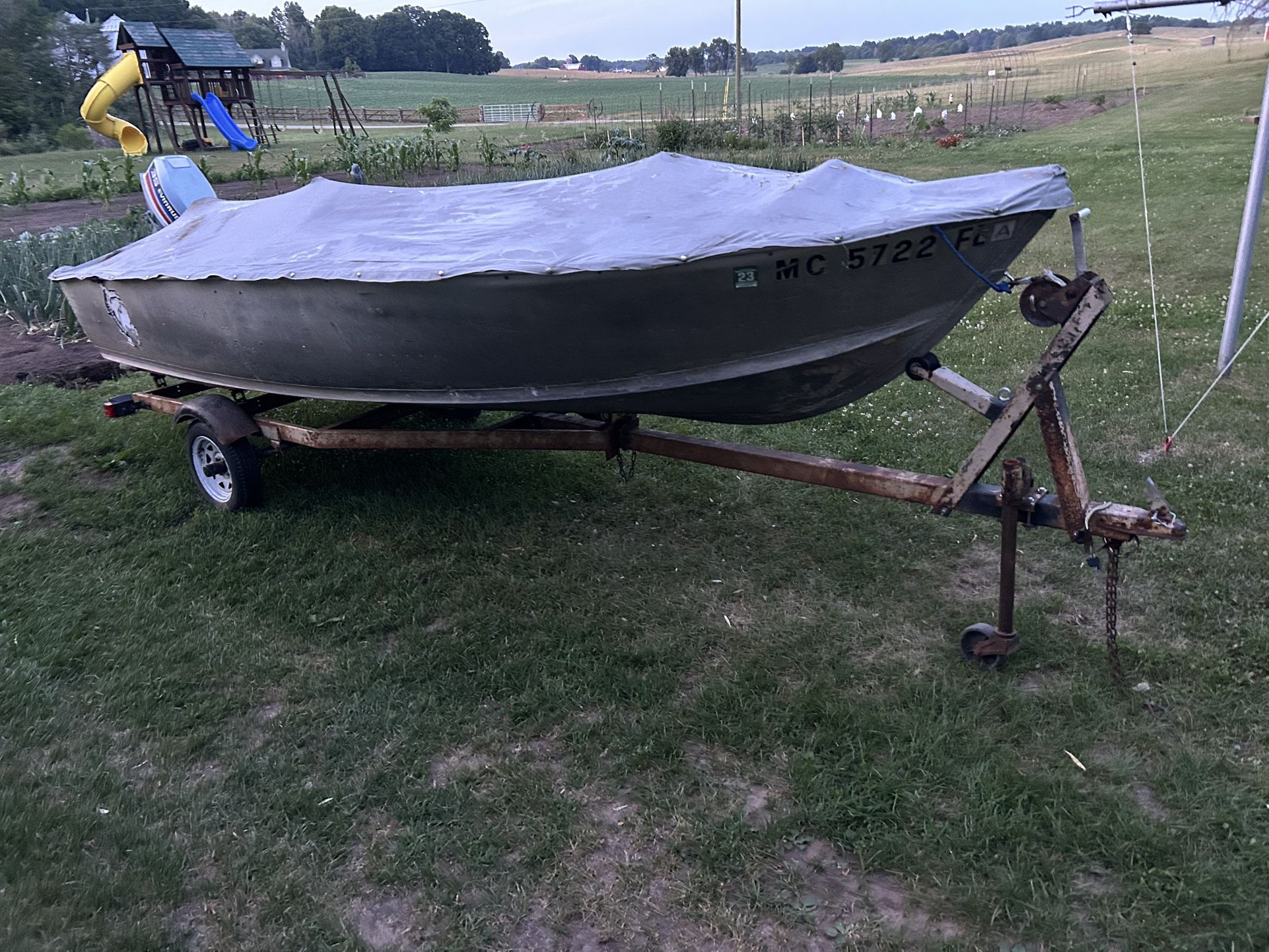 16’ Deep V Aluminum Boat With Trailer