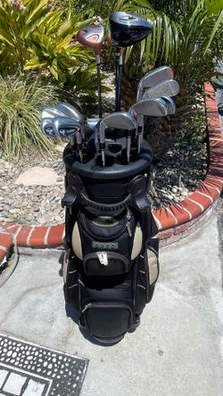 Full set of clubs with great cart bag!