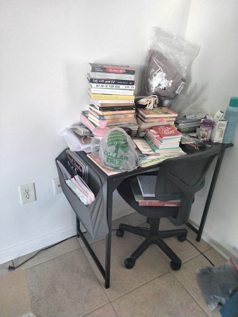 Desk Black With Chair