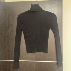 Zara Black Turtleneck Long Sleeve Crop Top 🖤