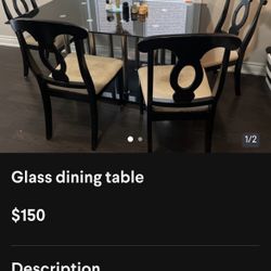Glass dining table