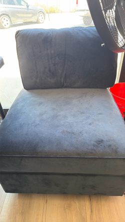 Blue Velvet Armless reclining chair