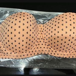 Heart Pattern Strapless Bra