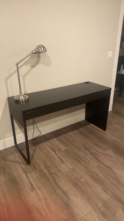 IKEA Micky Desk in Black/Brown with 2 l large Drawers W56”xD19.5”