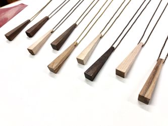 Handcrafted wood pendant necklaces