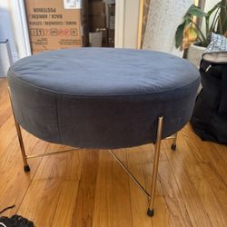 Gold And Charcoal Ottoman 