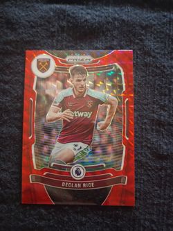 Declan Rice Panini Prizm Red Cracked Ice Card
