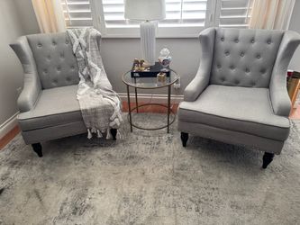 Gray accent chairs (2)