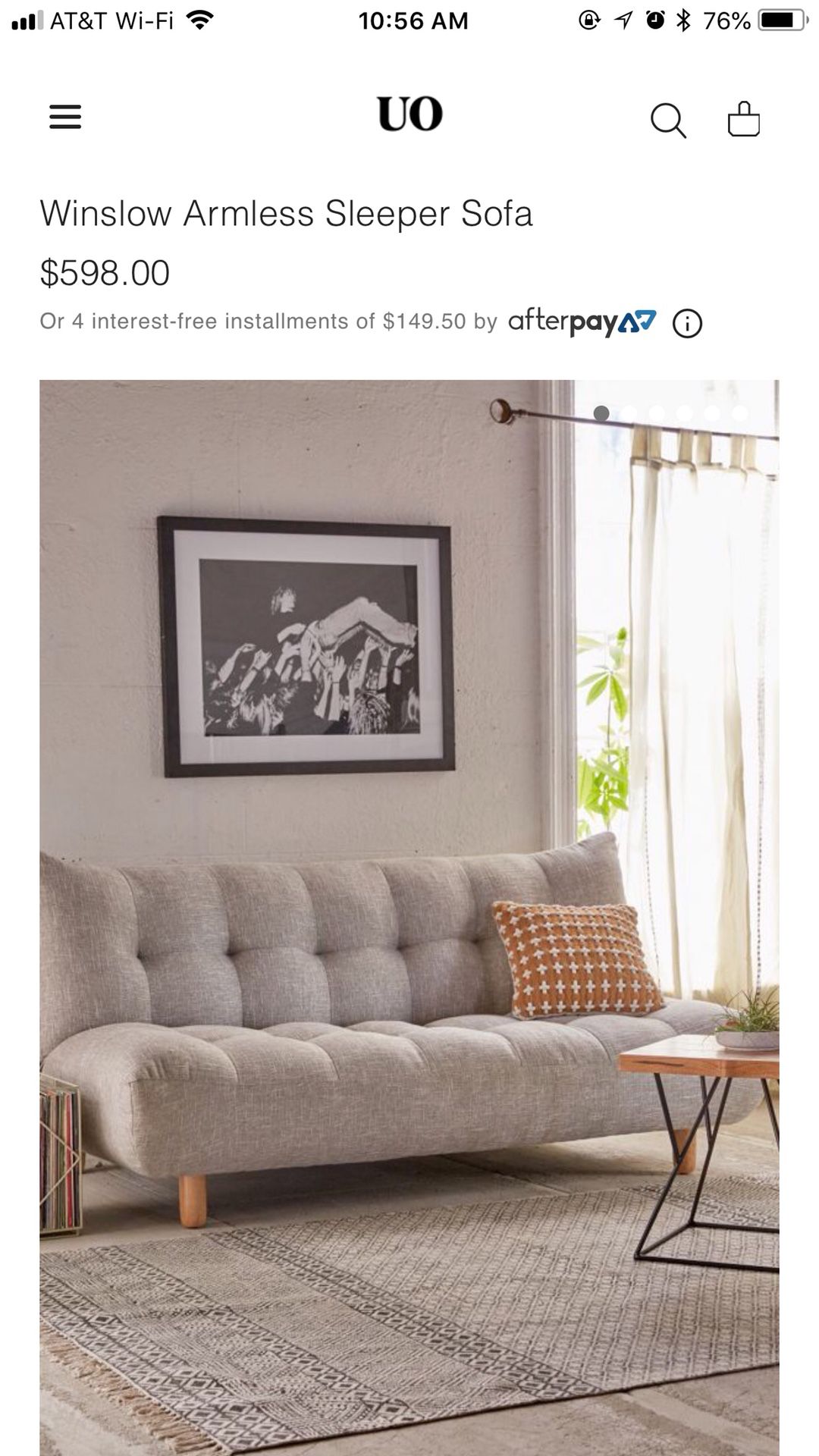 Realistisch cafetaria element Winslow Armless Sleeper Sofa - Urban Outfitters for Sale in Culver City, CA  - OfferUp