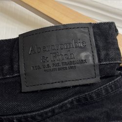 Abercrombie & Fitch washed black loose leg jeans Size 31”