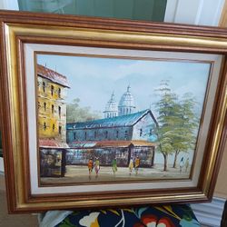 Beautiful  Oil Painting Of Paris Street Seen