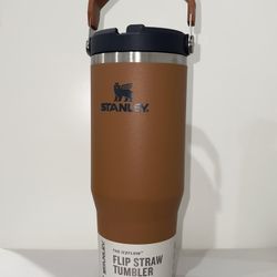 Brown and Navy Blue Stanley Ice Flow Flip Straw Tumbler 30oz
