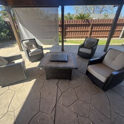 Patio Conversation Set with Fire Pit Table