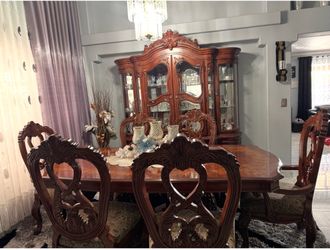 China cabinet with dining table
