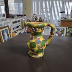 Unique Artistic Style Of Fratelli Fanciullacci Italian Pottery Pitcher Vintage MCM 7" Tall 