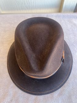 Vintage Stetson Mens Whippet 7 5/8  Fur Felt Fedora Brown Beautiful