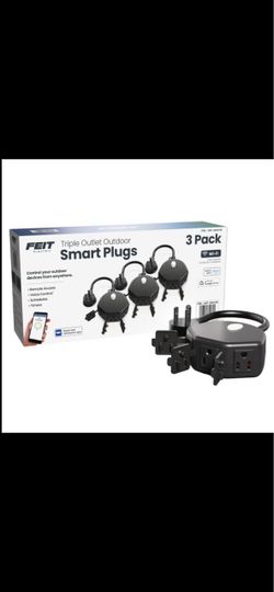 Feit Electric Triple Outlet Outdoor Smart Plugs, 3-pack