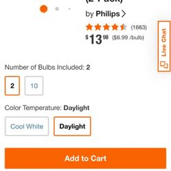 Free Philips 40 Watt Fluorescent 4 Foot Bulbs (2) Like New
