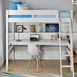 $100 - Twin Loft Bed with Desk