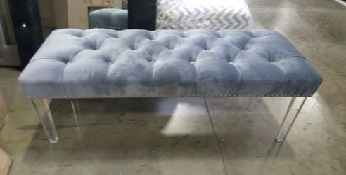 Grey or blue accent bench