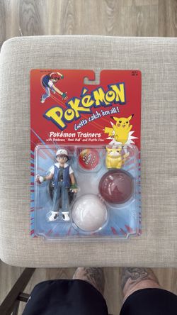 Ash pokemon trainer action figure  #25 pikachu NM