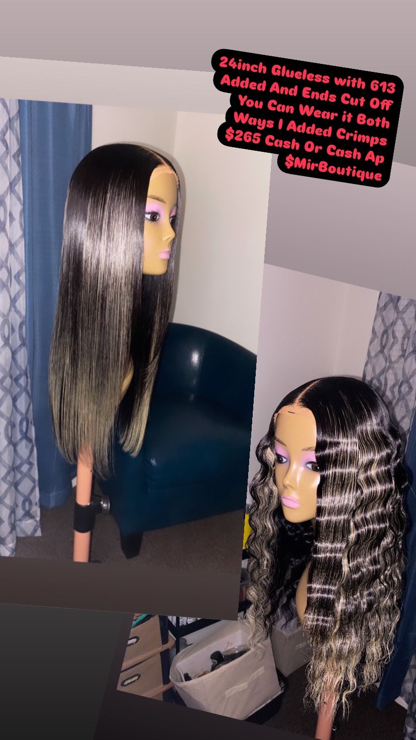 Glueless human Closure Wig 