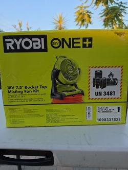 Ryobi 18V 7.5" Bucket Top Misting Fan Kit
