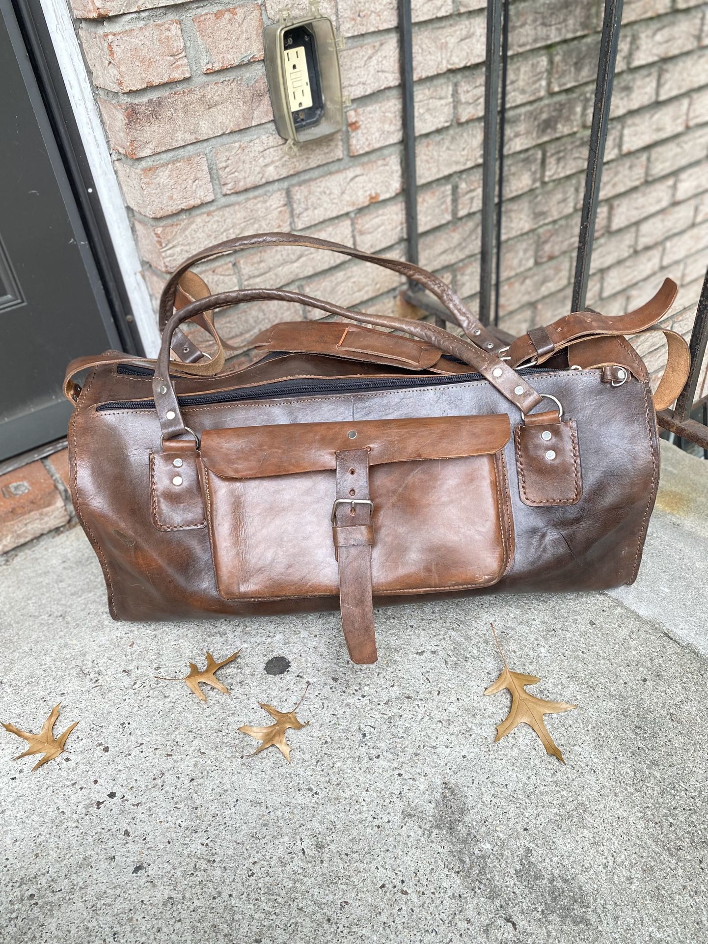 Vintage Duffle Handmade Genuine Leather Large Big Travel Gym Bag