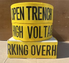 Barricade Tapes: High Voltage, Open Trench, Men Working Overhead, 3”x1,000 ft.