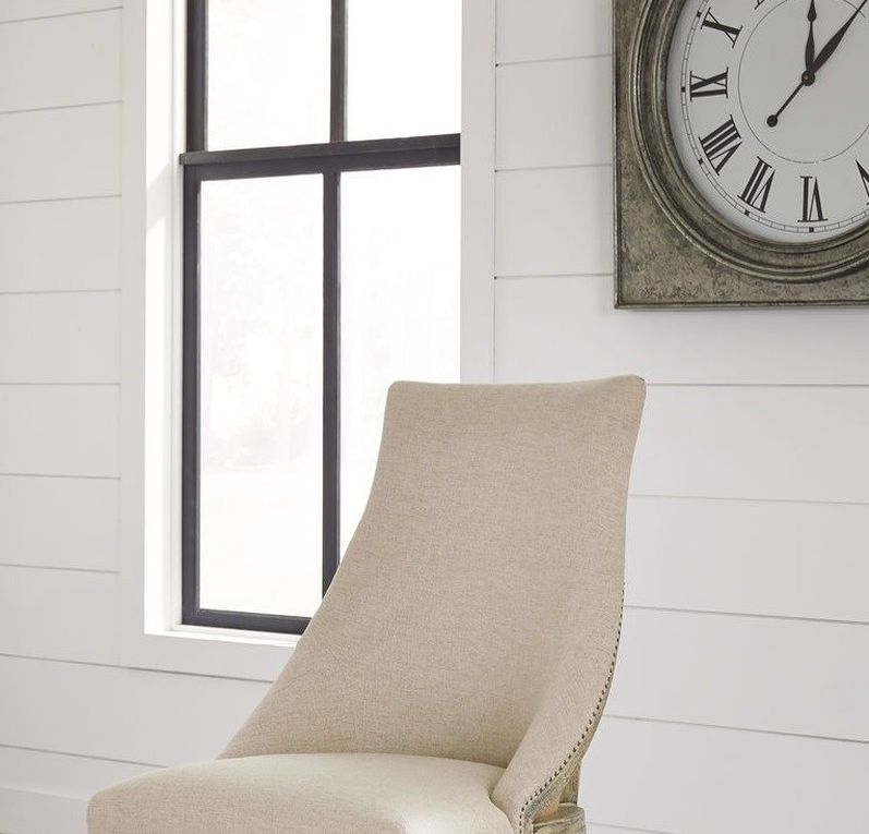 Realyn - White/Brown - 2 Pc. - Home Office Desk, Swivel Desk Chair