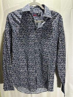 JF J. Ferrar Mens S  Slim Fit  Floral Stretch Button Resort Shirt