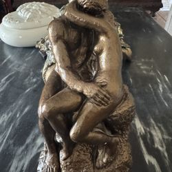 Vintage Rodin “ The Kiss “Bronze Like Sculpture “