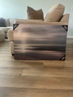 Large Moody Ocean Landscape Canvas Wall Art