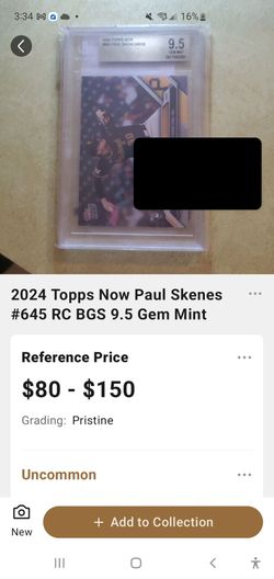 2024 Topps Now Paul Skenes #645 RC BGS 9.5