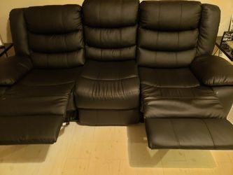 Black leather recliner