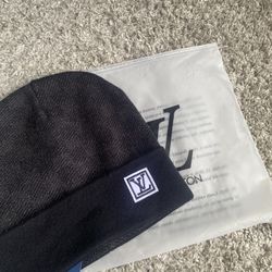 LV Black Checkered Beanie