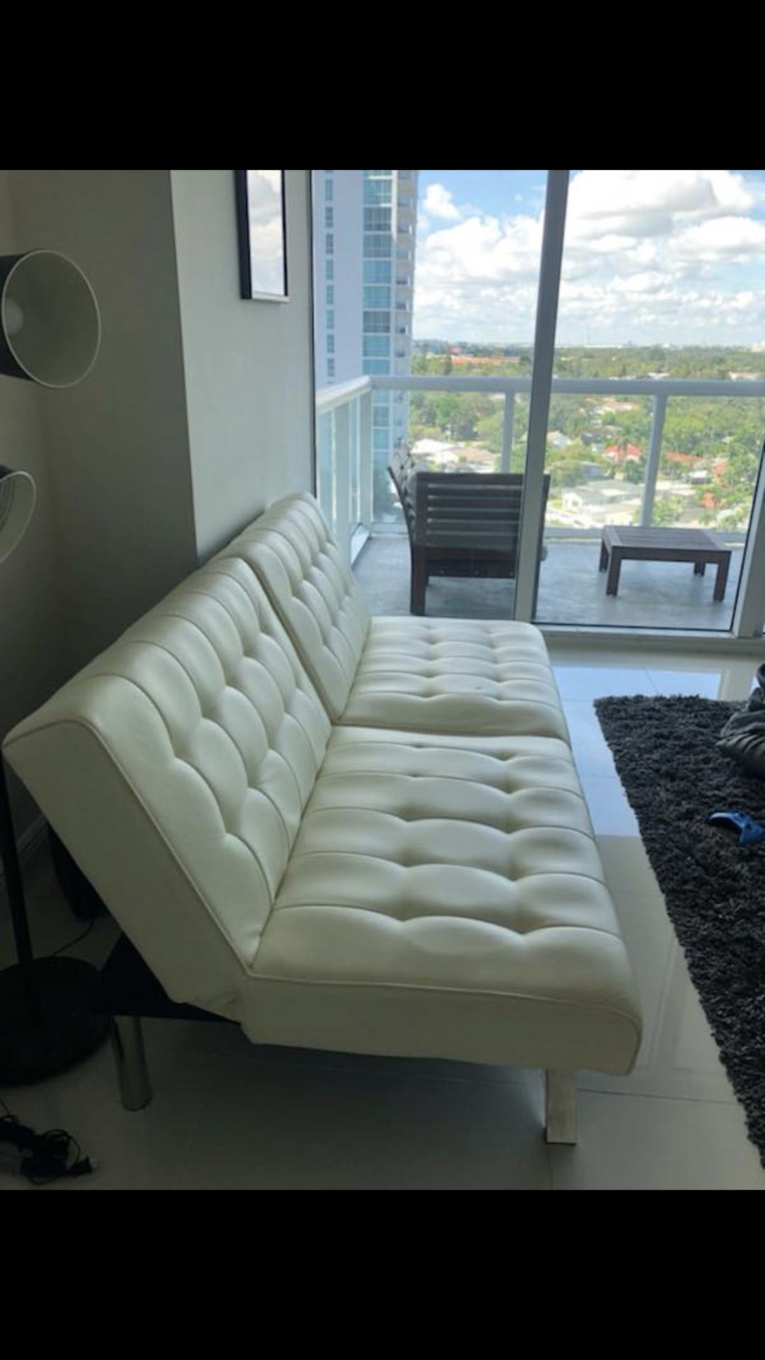 Convertible Futon Sofa Couch White