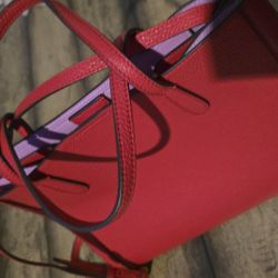 Banana Republic Red Leather Bag Tote