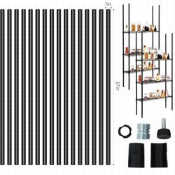 Chrome Wire Shelving Posts Set of 8, 74 Inch B-43