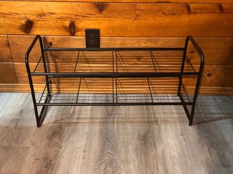 2-Tier Black Metal Shoe Rack – $20