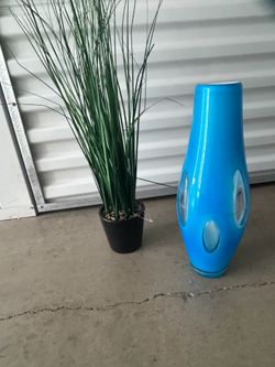 Vase and a fake plant