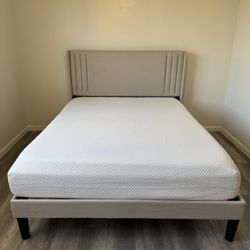 Modern [Queen] Platform Bed & Mattress Set