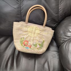 Vintage 2000s Tiki Bag - Hawaiian Pinup Beach Woman in Swimsuit Sun Purse